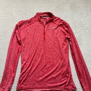 Men’s Nike dri-fit running red Quarter-Zip Performance Shirt medium